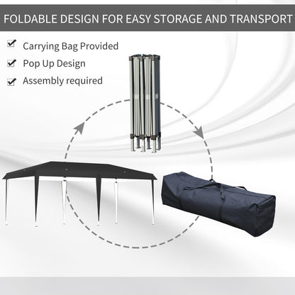Auvent pliable robuste Outsunny avec structure solide, toit anti-UV et sac de transport pour terrasse, jardin, plage, etc.