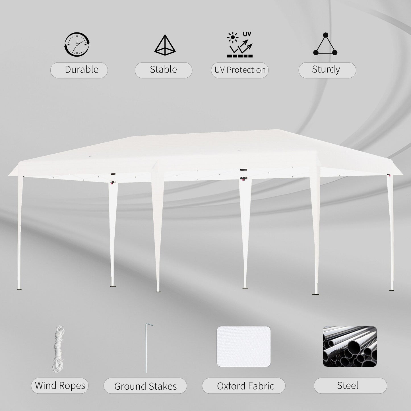 Auvent pliable robuste Outsunny avec structure solide, toit anti-UV et sac de transport pour terrasse, jardin, plage, etc.