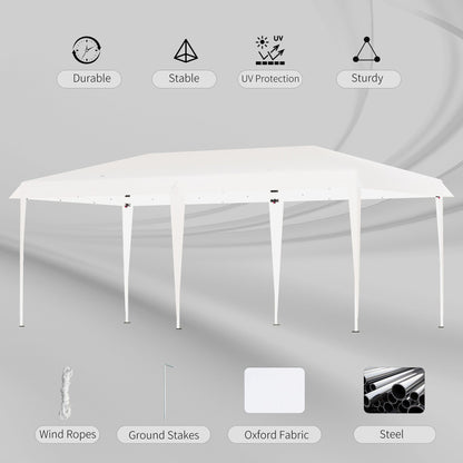 Auvent pliable robuste Outsunny avec structure solide, toit anti-UV et sac de transport pour terrasse, jardin, plage, etc.