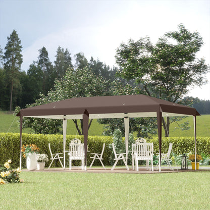 Auvent pliable robuste Outsunny avec structure solide, toit anti-UV et sac de transport pour terrasse, jardin, plage, etc.