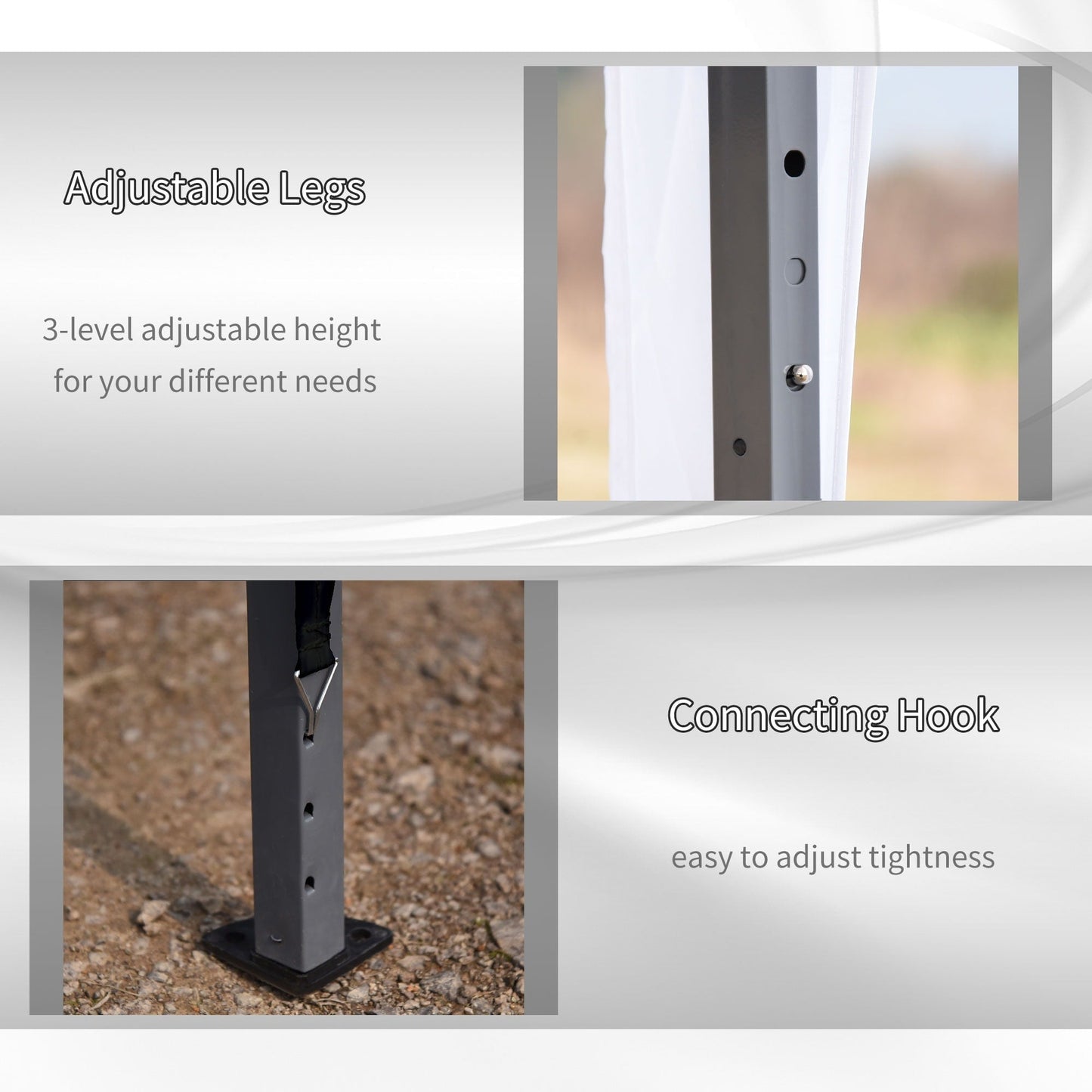 Auvent pliable robuste Outsunny avec structure solide, toit anti-UV et sac de transport pour terrasse, jardin, plage, etc.