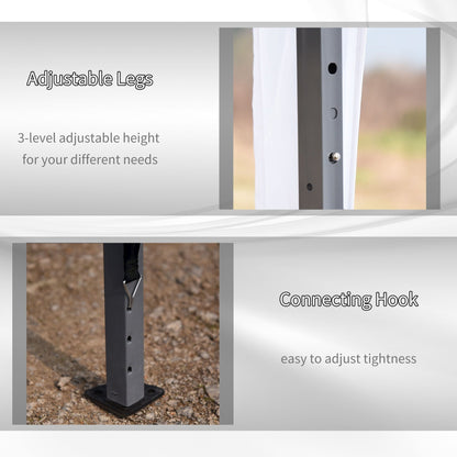 Auvent pliable robuste Outsunny avec structure solide, toit anti-UV et sac de transport pour terrasse, jardin, plage, etc.