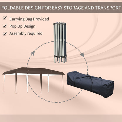 Auvent pliable robuste Outsunny avec structure solide, toit anti-UV et sac de transport pour terrasse, jardin, plage, etc.