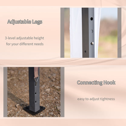 Auvent pliable robuste Outsunny avec structure solide, toit anti-UV et sac de transport pour terrasse, jardin, plage, etc.