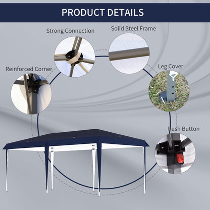 Auvent pliable robuste Outsunny avec structure solide, toit anti-UV et sac de transport pour terrasse, jardin, plage, etc.