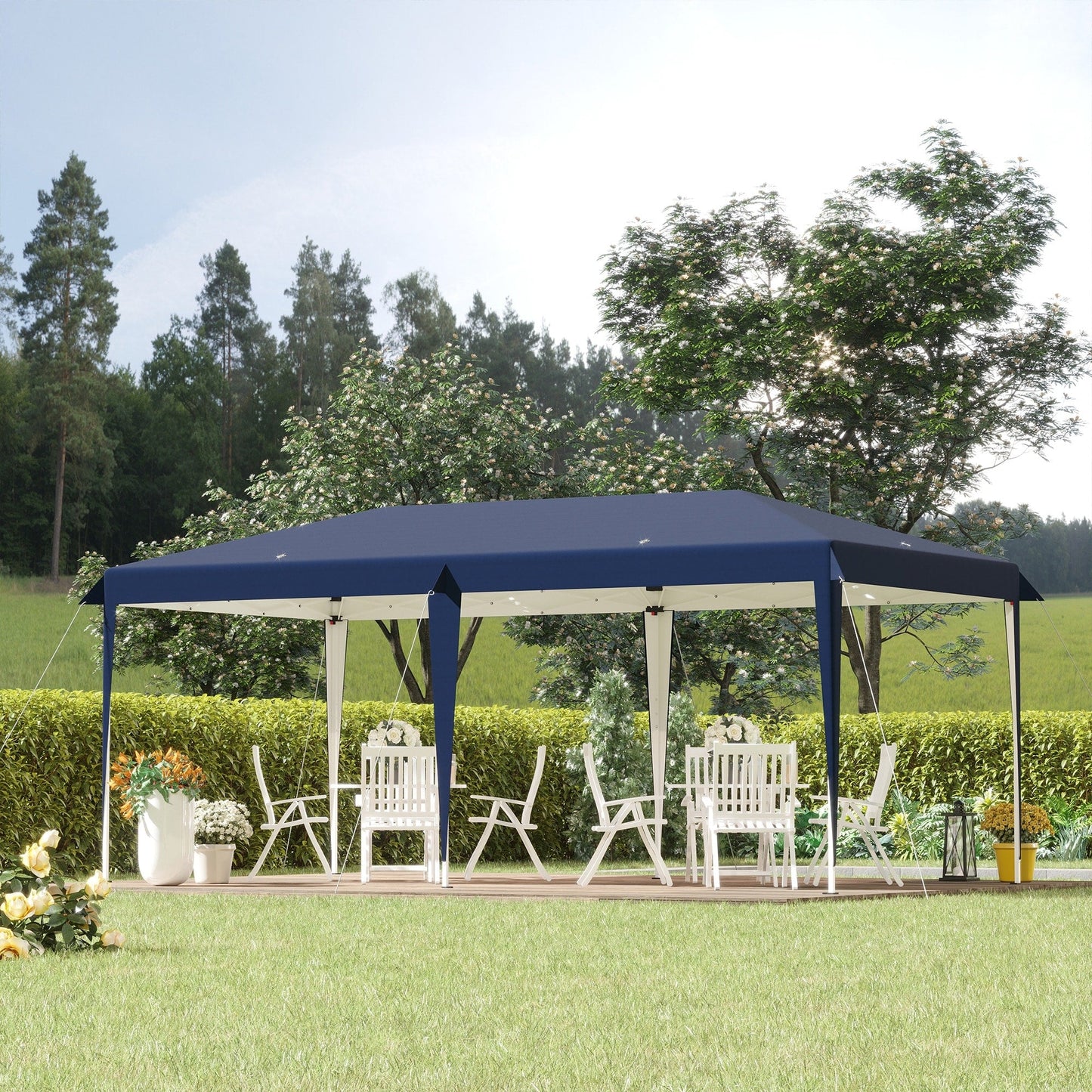 Auvent pliable robuste Outsunny avec structure solide, toit anti-UV et sac de transport pour terrasse, jardin, plage, etc.