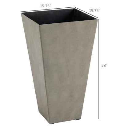 Ensemble de 3 pots de fleurs en plastique Outsunny de 71 cm de haut, grands pots de jardin en plastique pour l'intérieur et l'extérieur, pour l'entrée, la terrasse et le jardin.