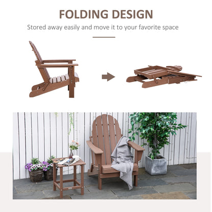 Chaise Adirondack pliante Outsunny, chaises longues d'extérieur en plastique PEHD résistant aux intempéries pour terrasse, patio et jardin