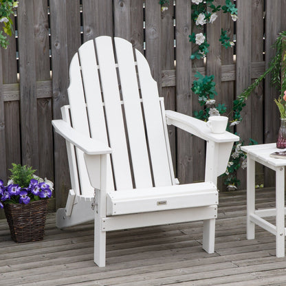 Chaise Adirondack pliante Outsunny, chaises longues d'extérieur en plastique PEHD résistant aux intempéries pour terrasse, patio et jardin