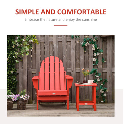 Chaise Adirondack pliante Outsunny, chaises longues d'extérieur en plastique PEHD résistant aux intempéries pour terrasse, patio et jardin