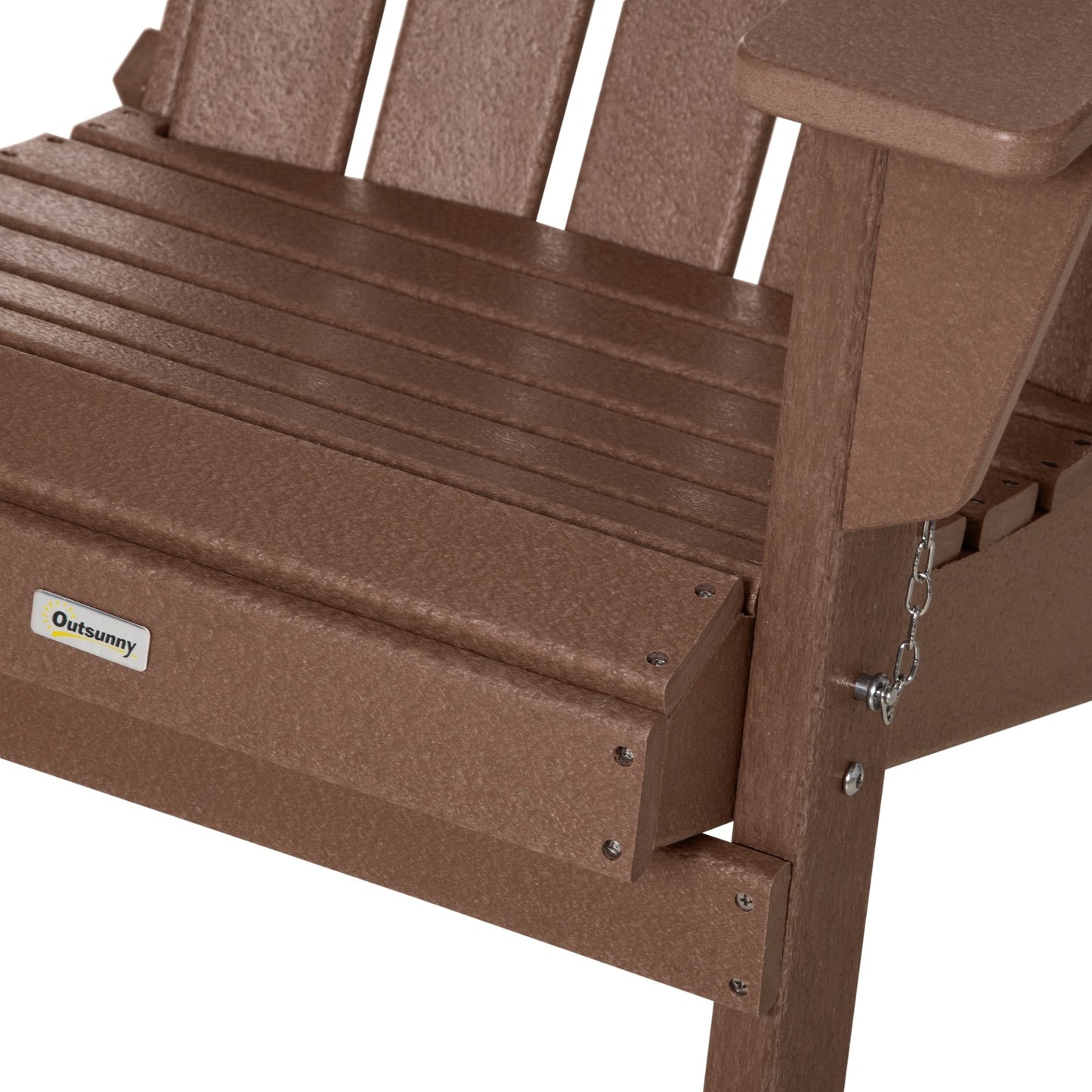 Chaise Adirondack pliante Outsunny, chaises longues d'extérieur en plastique PEHD résistant aux intempéries pour terrasse, patio et jardin