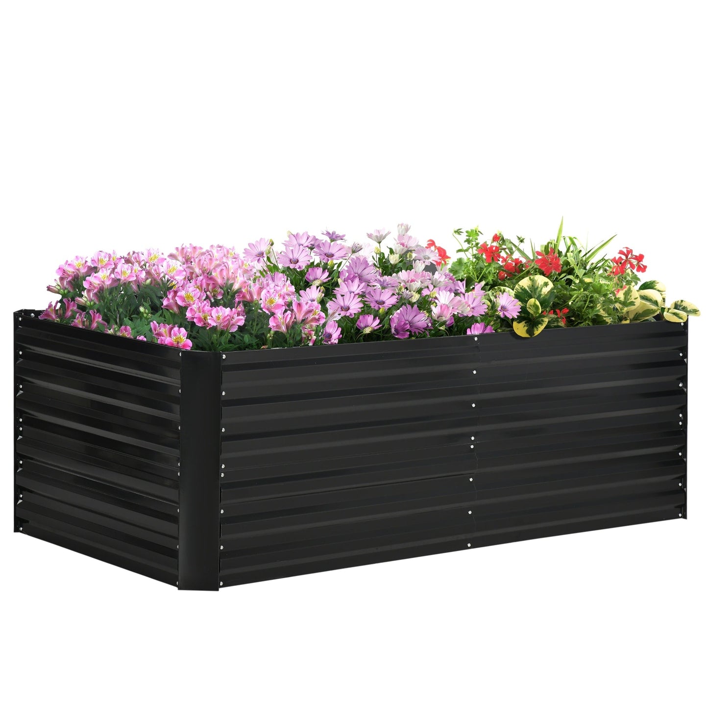 Jardinière surélevée Outsunny, 71 x 36 x 23 cm, en acier galvanisé, pour plantes d'extérieur avec tiges renforcées