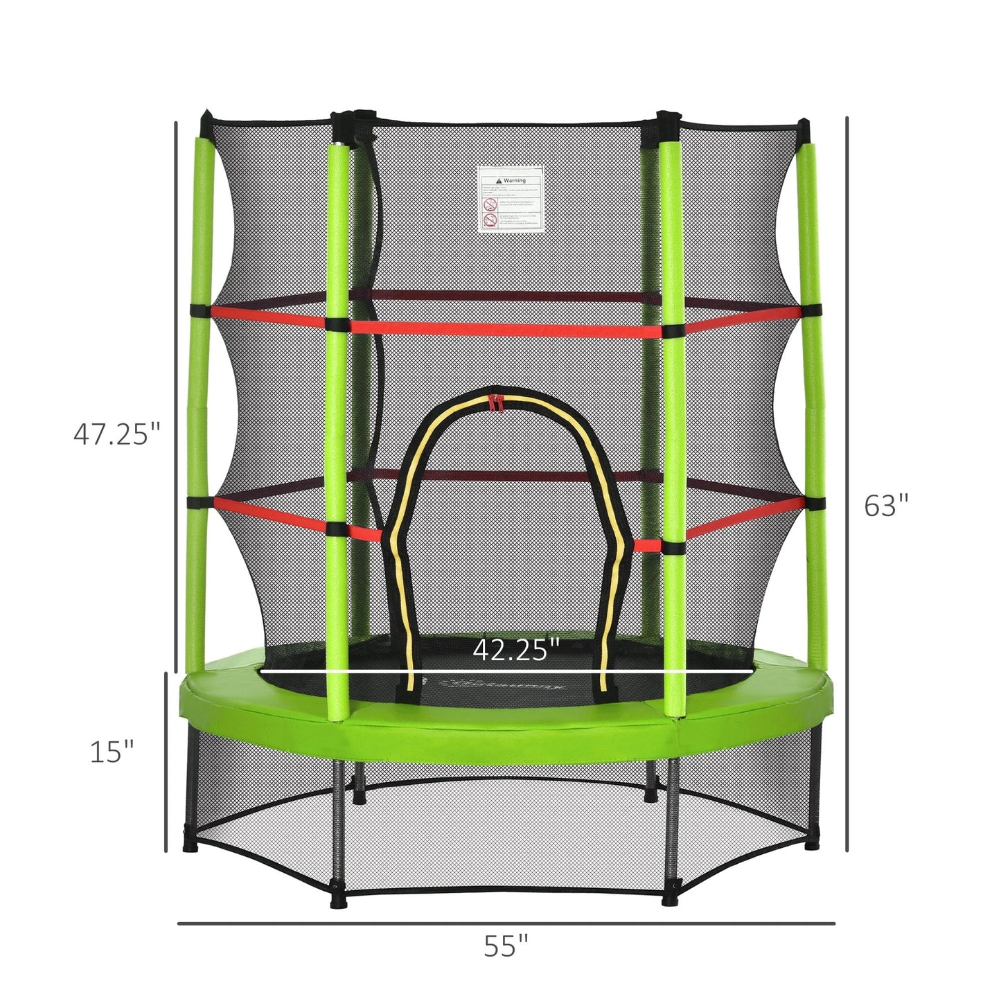 Trampoline Outsunny pour enfants de 1,5 m de diamètre avec filet, pour l'intérieur et l'extérieur, de 3 à 6 ans