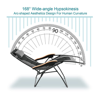 Fauteuil lounge XL surdimensionné rembourré zéro gravité avec accoudoirs plus larges, inclinable et porte-gobelet - Non disponible