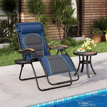 Fauteuil lounge XL surdimensionné rembourré zéro gravité avec accoudoirs plus larges, inclinable et porte-gobelet - Non disponible