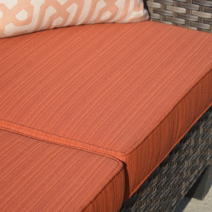 Ensemble de mobilier de patio OVIOS 5 pièces en résine tressée avec dossier haut