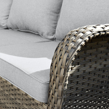 Ensemble de conversation OVIOS 5 pièces en résine tressée avec dossier haut