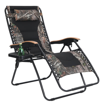 Fauteuil lounge XL surdimensionné rembourré zéro gravité avec accoudoirs plus larges, inclinable et porte-gobelet - Non disponible