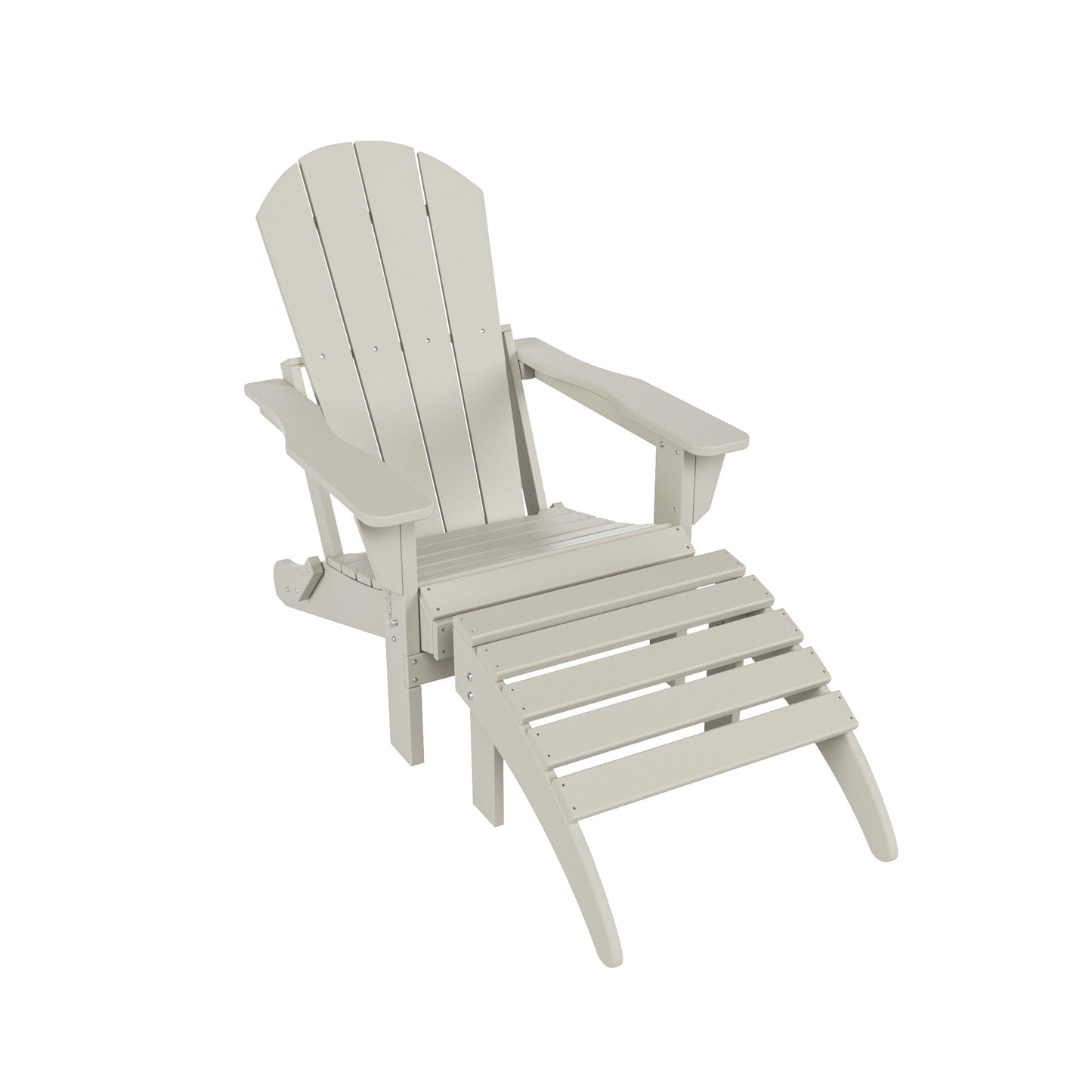 Chaise Adirondack pliable d'extérieur Polytrends Laguna HDPE résistante aux intempéries avec repose-pieds (ensemble de 2 pièces)