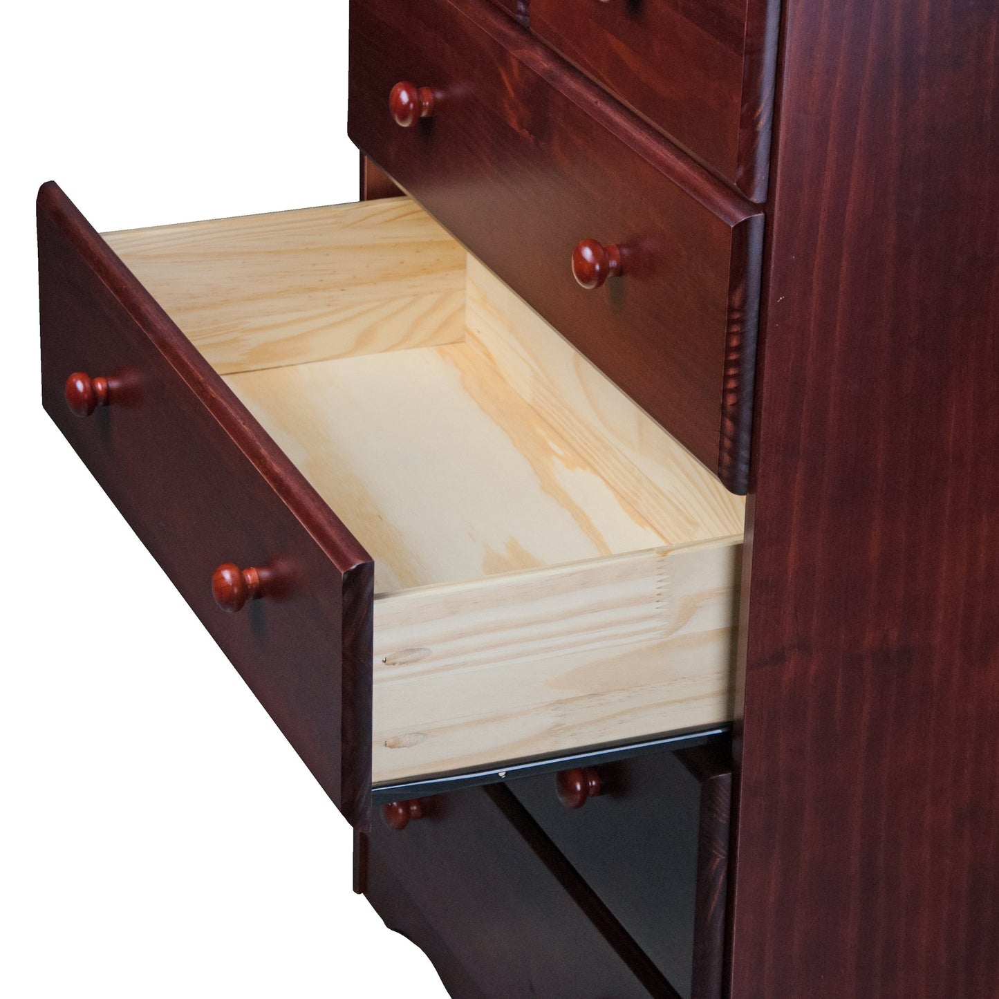 Commode à 5 tiroirs 100 % bois massif Palace Imports avec poignées en métal ou en bois