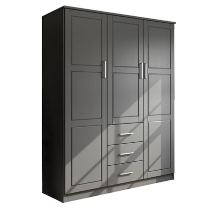 Armoire-penderie Palace Imports Cosmo 3 portes, 100 % bois massif, avec portes en bois massif ou miroir