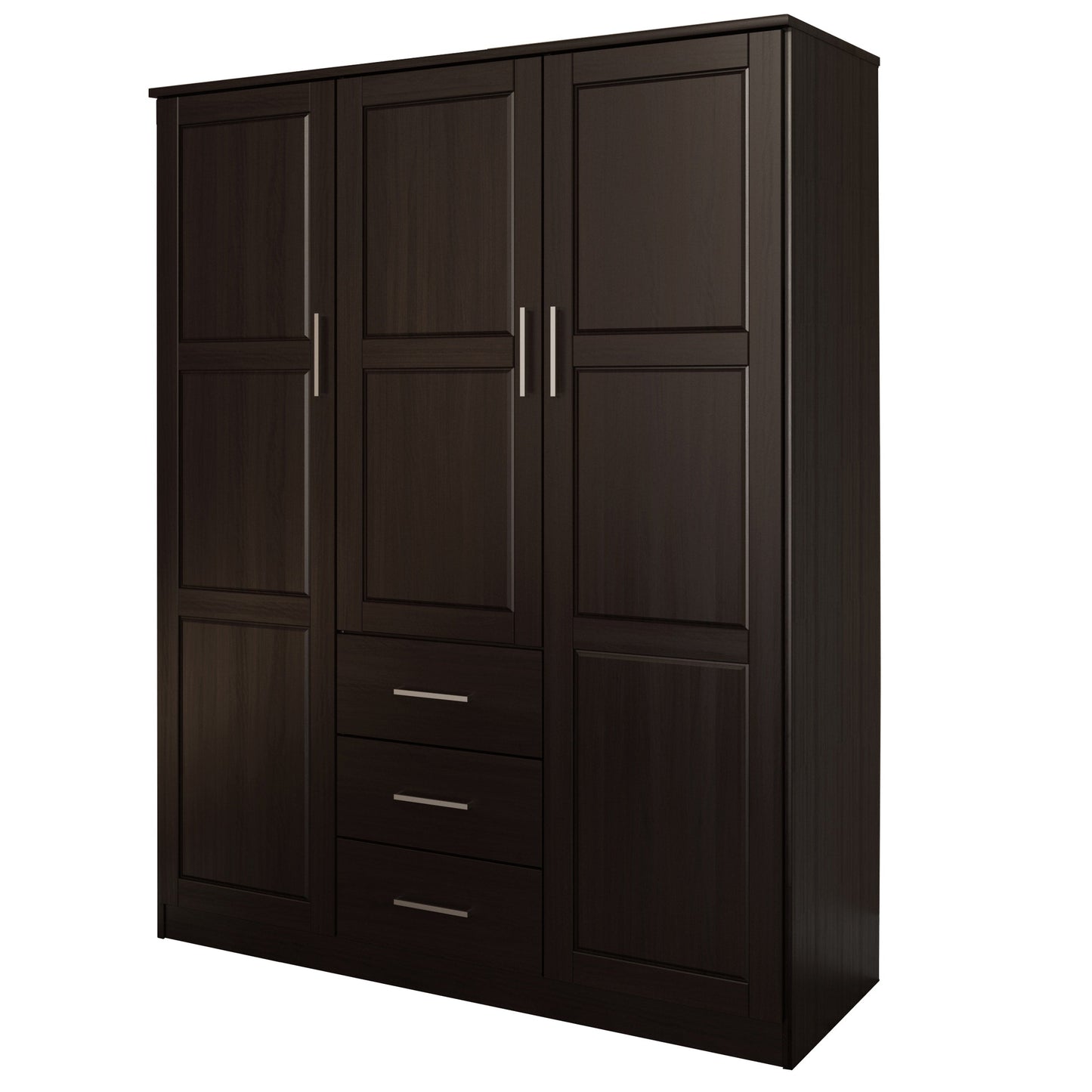Armoire-penderie Palace Imports Cosmo 3 portes, 100 % bois massif, avec portes en bois massif ou miroir
