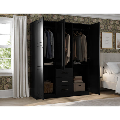 Armoire-penderie Palace Imports Cosmo 3 portes, 100 % bois massif, avec portes en bois massif ou miroir