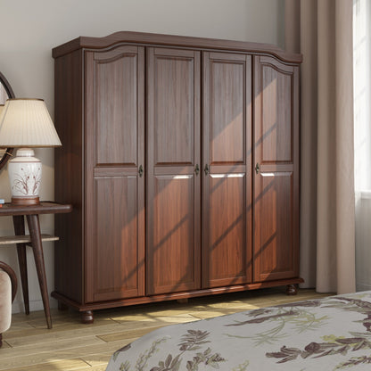 Armoire-penderie Kyle 4 portes de Palace Imports, 100 % bois massif, avec portes en bois massif ou miroir