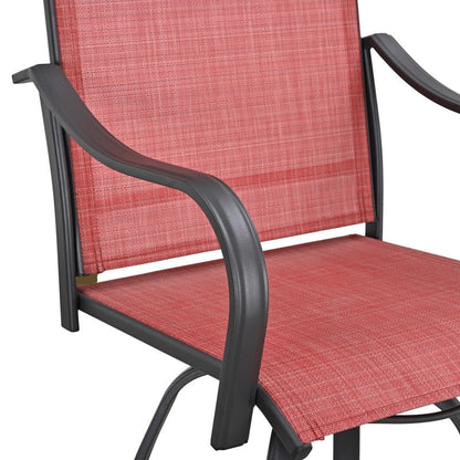 Chaise de bar pivotante en métal à dossier haut pour patio ou festival (paquet de 2)