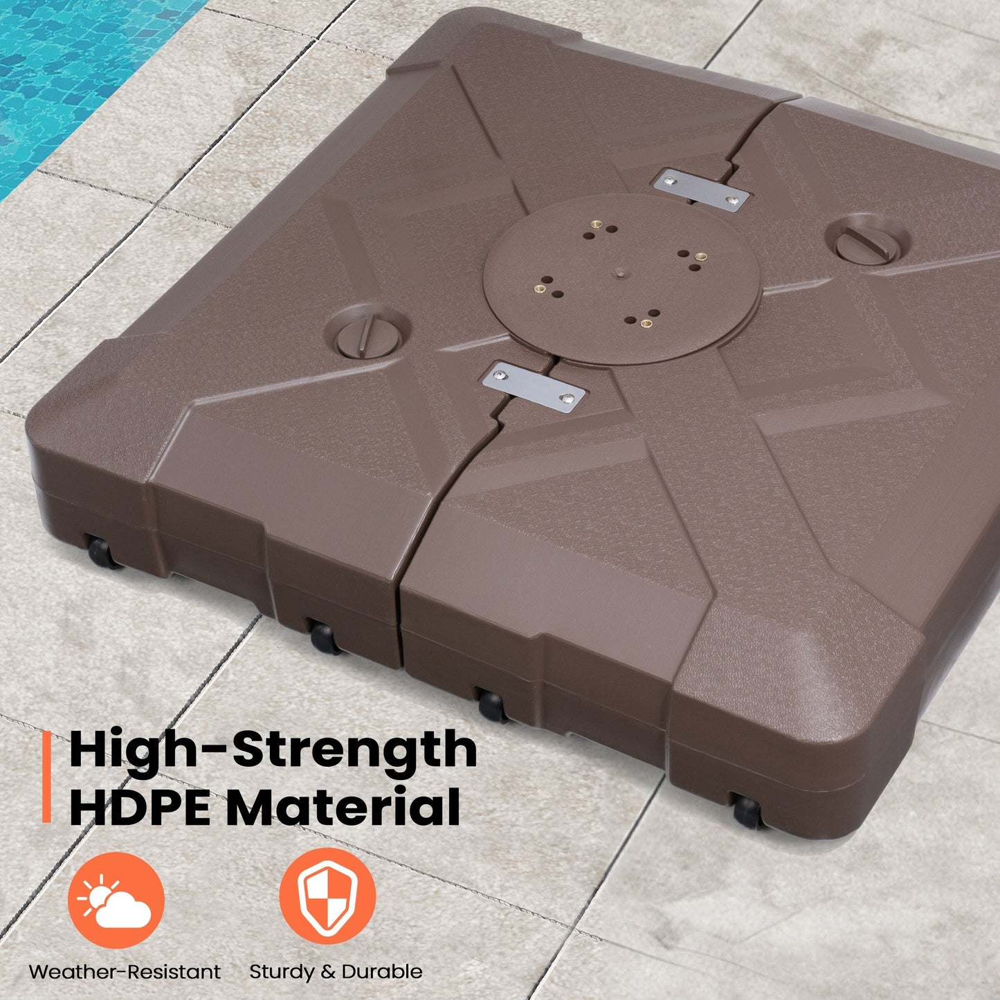 Pied de parasol déporté Pellabant 220 lb avec roulettes - Non disponible