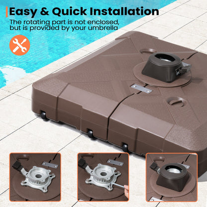 Pied de parasol déporté Pellabant 220 lb avec roulettes - Non disponible