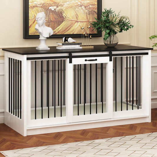 Cage pour chien élégante et robuste avec renfort en tubes de fer