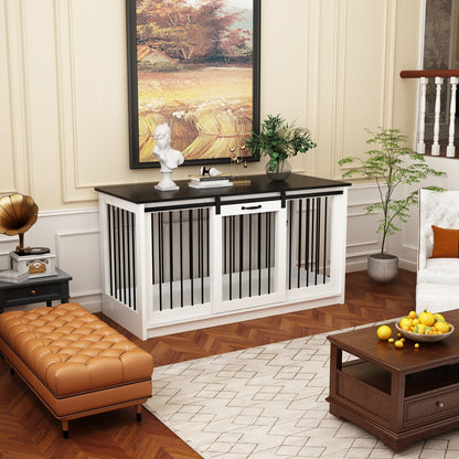 Cage pour chien élégante et robuste avec renfort en tubes de fer