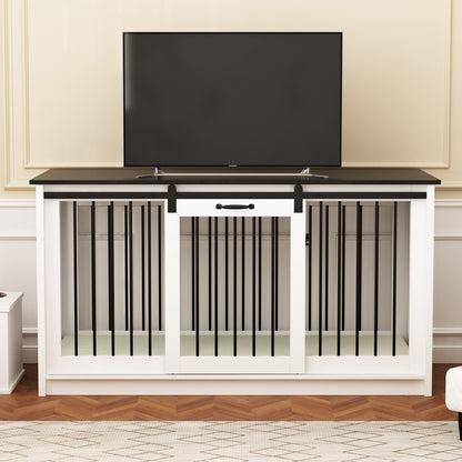 Cage pour chien élégante et robuste avec renfort en tubes de fer