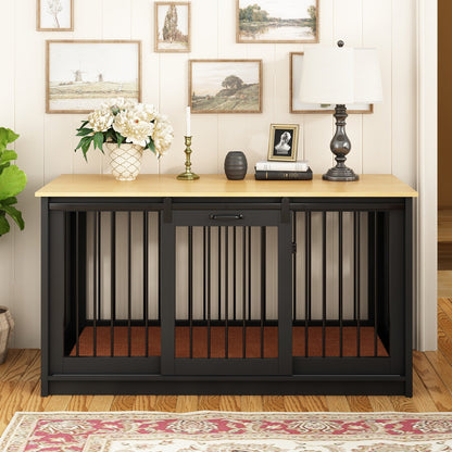 Cage pour chien élégante et robuste avec renfort en tubes de fer