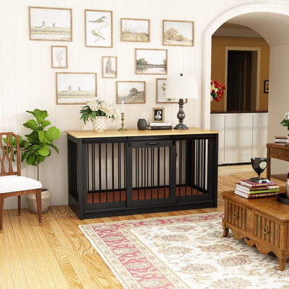 Cage pour chien élégante et robuste avec renfort en tubes de fer