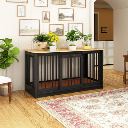 Cage pour chien élégante et robuste avec renfort en tubes de fer