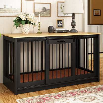 Cage pour chien élégante et robuste avec renfort en tubes de fer