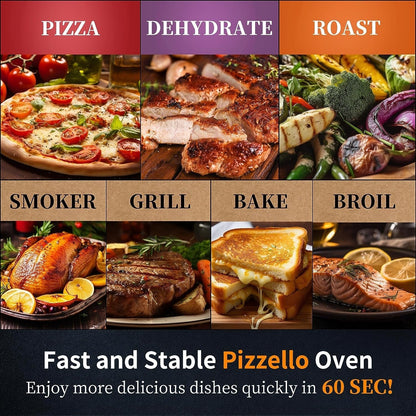 Four à pizza extérieur multi-combustibles avec brûleur à gaz et boîte à bois - 30 cm