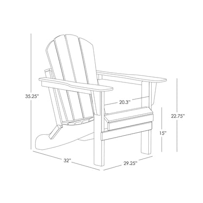 Chaise Adirondack pliable d'extérieur Polytrends Laguna HDPE résistante aux intempéries avec repose-pieds (ensemble de 2 pièces)
