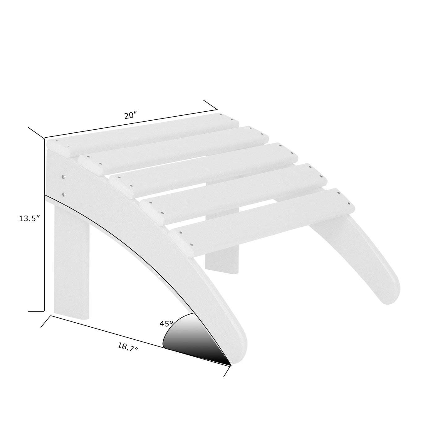 Chaise Adirondack pliable d'extérieur Polytrends Laguna HDPE résistante aux intempéries avec repose-pieds (ensemble de 2 pièces)
