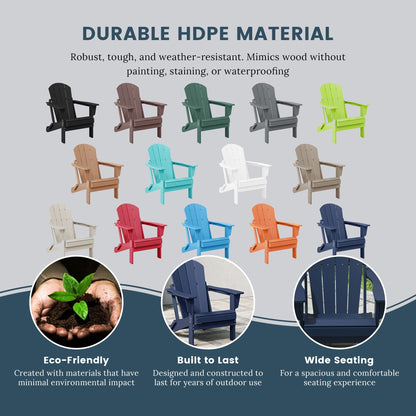 Chaise Adirondack pliante d'extérieur Polytrends Laguna résistante à la décoloration et aux intempéries