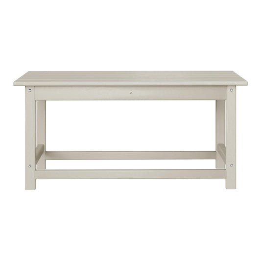 Table basse rectangulaire d'extérieur Polytrends Laguna en PEHD, résistante aux intempéries