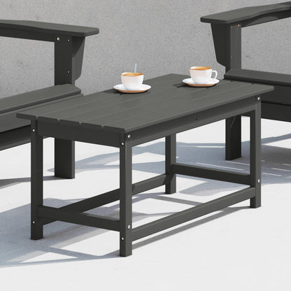 Table basse rectangulaire d'extérieur Polytrends Laguna en PEHD, résistante aux intempéries