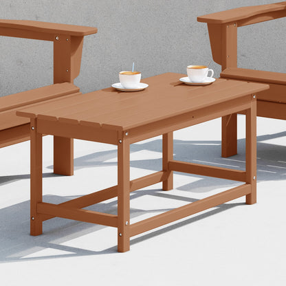 Table basse rectangulaire d'extérieur Polytrends Laguna en PEHD, résistante aux intempéries