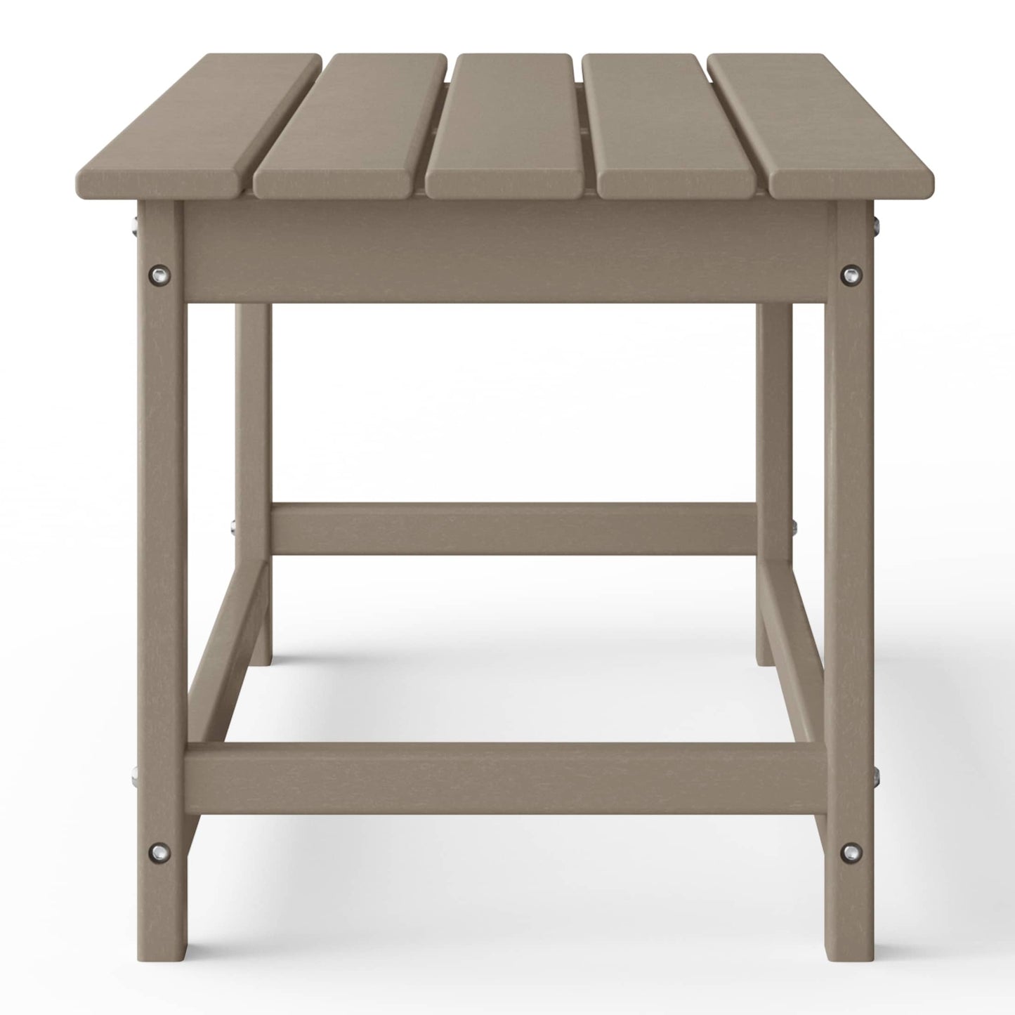 Table basse rectangulaire d'extérieur Polytrends Laguna en PEHD, résistante aux intempéries