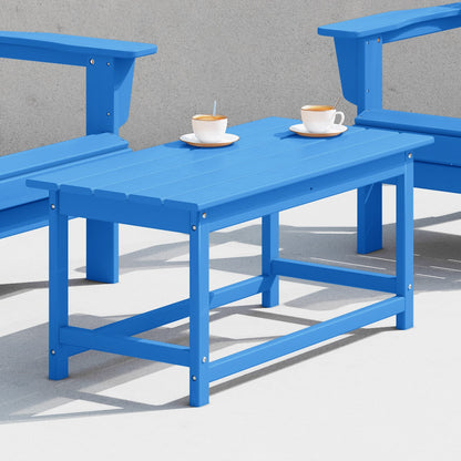 Table basse rectangulaire d'extérieur Polytrends Laguna en PEHD, résistante aux intempéries