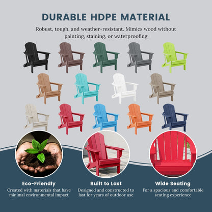 Chaises Adirondack pliantes d'extérieur Polytrends Laguna résistantes aux intempéries (lot de 2)