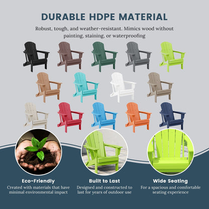 Chaises Adirondack pliantes d'extérieur Polytrends Laguna résistantes aux intempéries (lot de 2)