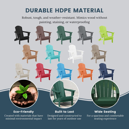 Chaises Adirondack pliantes d'extérieur Polytrends Laguna résistantes aux intempéries (lot de 2)